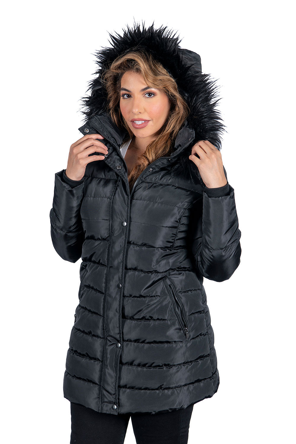 Women's Padded Fur Hoodie Jackets (S-M-L-XL-2XL / 4-7-7-3-3) 24 pcs